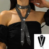 European and American Rhinestone Tie Chains Ladies' Tie Necklace Wedding Dress Accessories and Tie - Image 1