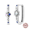 Silver Colorful Zirconium Sun Earrings Square Large Hoop Earrings Women Female Party Earring Jewelry - Image 14