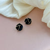 Black Flower Stud Earrings for Women Folded Unique Design Enamel Multi-layers Floral Small Earrings Jewelry Accessories - Image 6