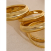 Stainless Steel Link Bangle with Rounded Profile in Gold-Tone or Silver-Tone - Image 6