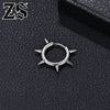 ZS 1 PC Titanium Punk Spike Hoop Earrings Women Men Round Earring Taper Clicker Rings Ear Conch Helix Piercing 10/12MM - Image 2