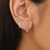 3PCS Stainless Steel Heart Zircon Tiny Hoop Earrings Set For Women Small Huggie Stud Helix Cartilage Piercing Jewelry - Image 3