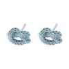 Multicoloured Zirconia Stud Earrings Women's Dazzling Round Knot Earrings Wedding Party Jewellery Gift - Image 14