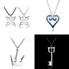 Game Kingdom Hearts Chain Pendant Necklace Sora Key Blade Crown Charm Statement Choker Women Men Cosplay Jewelry Gift - Image 1