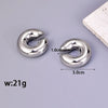 02 net red with stainless steel thick round tube hollow ear ring ear clip accessories - Image 4