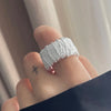 Silver Rings For Women Geometric Jewelry Finger Adjustable Simple Interline Wide Ring For Party Birthday Gift - Image 4