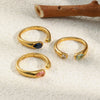 Large And Small Snake-head Zircon Open Ring Stainless Steel Statement Jewelry Decoration - Image 6