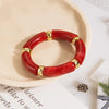 Multicolor Plastic Bamboo-Style Stretch Bangle - Image 8