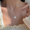 Ventfille Silver Circular Geometry Rose Necklace Dropwise Glaze Korean Gentle Jewelry Birthday Gift - Image 3