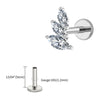 Titanium 16G Cluster Marquise CZ Tragus Helix Stud Conch Lobe Rook Cartilage Leaf Climber Flat Back Labret - Image 14