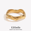 Beat Pattern Wave Plain Ring Gold Plated Women's Rings 316L Stainless Steel Accessories - Image 1