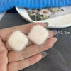 Korean Sweet White Plush Heart Hoop Earrings for Women Exaggerated Flocking C-Shaped Earrings Wedding Party Jewelry Gift - Image 8