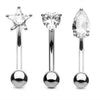 3PCS Heart Eyebrow Piercing Set Crystal Curved Barbell Piercing Flower Rook Earring Bulk CZ Star Eyebrow Ring Pack Daith Earring - Image 9