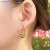 Mhs.sun Gold Plated Square Round Stainless Steel Hoop Earrings Cross Ball Beads Earring For Women Girls Wedding Jewelry - Image 3