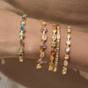 Romantic Colorful Geometric Zircon Inlay Bangle For Women Gold Pvd Plated Stainless Steel Jewelry - Image 1