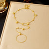 316L Stainless Steel Charm Oval Inlay Zircon Back of Hand Chain Finger Bracelet Lady Classic Jewelry Gift - Image 13