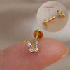 1Piece 16G Titanium Steel CZ Leaf Bee Piercing Lip Labre Studs Tragus Helix Cartilage Couch Lobe Earrings Body Jewelry For Women - Image 11