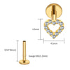 Titanium Mini Heart Cartilage Earring 16G Dainty Flat Back Labret Stud Tragus Helix Piercing Jewelry - Image 18
