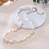 Freshwater Pearls Baroque Shape Necklace Golden Small Bead Silver Chain Jewelry Gifts for Women - Image 3