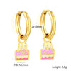 1 Pairs Butterfly Heart Rainbow Earring for Women Stainless Steel Dripping Oil Female Hoop Earrings Jewelry Party Gift - Image 25