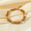 316L Stainless Steel Twisted Bracelet Bangles For Women Gold Plated Wrist Chain Jewelry Gift Party - Image 5
