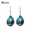Northern Lights Tear drop Earring Aurora Borealis Fish hook Earrings Glass Cabochon Jewelry Handmade Items - Image 7
