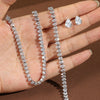 Round Cubic Zirconia Tennis Necklace and Earrings Bridal Jewelry Set - Image 24