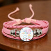 Merci Maitresse French Letter Word Teacher's Day Gift Pink Leather Bracelet with Glass Cabochon Charm Handmade Jewelry for Thank - Image 1