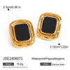 Stainless Steel Pvd Gold Plated Black Stone Earrings Statement Golden Metal for Women Gala Giftсерьги - Image 6
