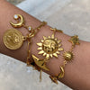 Sunshine Beach Ocean Bracelet Gold Plated Stainless Sun Star Moon Steel Pendant Bracelet Set Women's Jewelry Summer - Image 3
