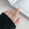 Silver Gold Adjustable Opening Ring for Women Waves Shape Finger Jewelry Accessories - Image 4