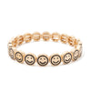 Happy Bangle Paved Diamond Enamel Beaded Bracelets For Women Boho Gold Color Elastic Bracelets - Image 8