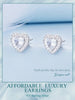 Silver Halo CZ Heart Stud Earrings Round Earrings Set Classic Engagement Jewelry for Couples - Image 17