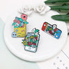 Cartoon Flower Enamel Pin Lapel Brooch Rose Star Flare Violet Peach Blossom Peony Lotus Rose Osmanthus Badge Jewelry Friend Gift - Image 4