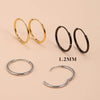 Stainless Steel Mini Hoop Earrings in Multiple Sizes and Finishes - Image 2