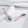 Rose Gold Color Drop Earrings for Women Unique Geometric Hollow Zircon Accessories Daily Jewelry - Image 5