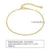 Women's Dainty Squashed Snake Chain Anklets Jewelry, Gold Color Stainless Steel Minimalist Anklet - Image 4