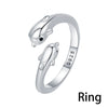 Silver Cube Zirconia Snake Ring Women Open Adjustable CZ Finger Ring Party Jewelry Necklace Clover Charm Love - Image 23