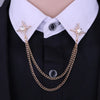 Korean Rhinestone Star Brooch Collar Pin for Men Women Shirt Tassel Chain Lapel Pins Decorative Jewelry Accessory - Image 3