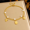 316L Stainless Steel Golden Ocean Series Zircon Pearl Tassel Pendant Anklets Lady Foot Chain Jewelry Gift - Image 23