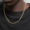 Stainless Steel Rope Chain Necklace in Gold-Tone with Multiple Lengths - Image 5