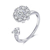Sunflower Rotating Ring For Women Spinner Fidgets Adjustable Open Rings Cute Animal Butterfly Turtle - Image 11