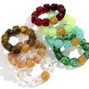 Acrylic Geometric Bead Bracelet with Elastic Stretch Fit - Image 3