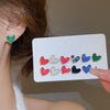 12 Pcs Multi-color Dripping Oil Square Heart Stud Earrings for Women Cute Small Irregular Ear Studs Daily Dating Jewelry Sets F - Image 2