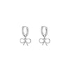 Silver Needle Hollow Bowknot Pendant Hoop Earrings For Women Classic Jewelry Minimalist Accessories - Image 6
