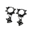 Gothic Spiky Sphere Drop Earrings Stainless Steel Spike Ball Dangle Huggie Hoops Dark Street Emo Piercing Decor Jewelry Gift - Image 2