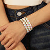 Summer 10mm Crystal Bangle For Women Gold Color Square Rhinestone Elastic Bracelets - Image 3