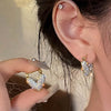 Full Zircon Love Hoop Earrings For Women Shiny Crystal Heart Shaped Temperament Earrings Wedding Jewelry - Image 2