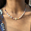 Ywzixln Bohemian Colorful Beads Chain Necklaces White Heart Pendant Jewelry For Women Valentine's Accessories - Image 4