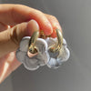 Colorful Flower Resin Acrylic Charms Earring Gold Color Circle Ear Buckle Hoop Earrings for Women Cute Gift Jewelry - Image 18